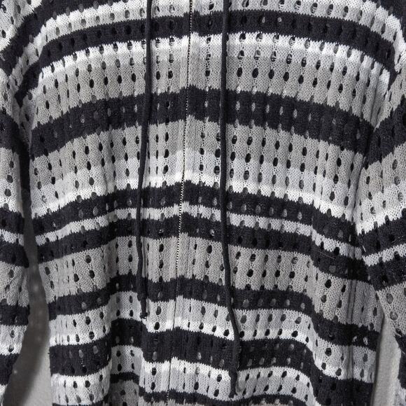 Aelfric Eden Knit Hoodie Gray Black Stripe Distressed Texture L Soft Grunge - Picture 4 of 8